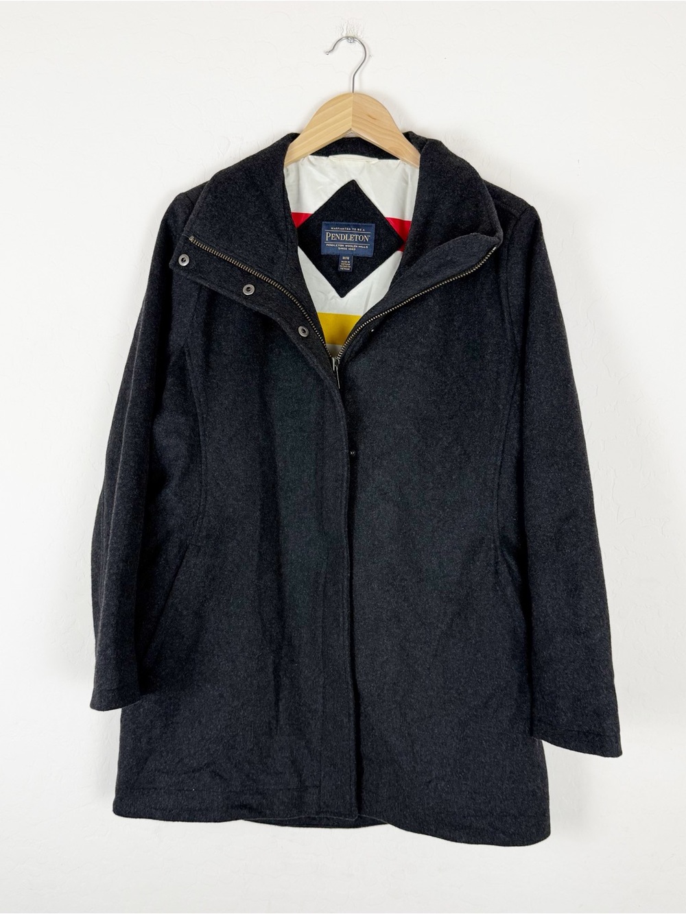 Pendleton Women's Water Resistant Cascade Wool Campbell Coat Jacket Charcoal - Picture 4 of 11